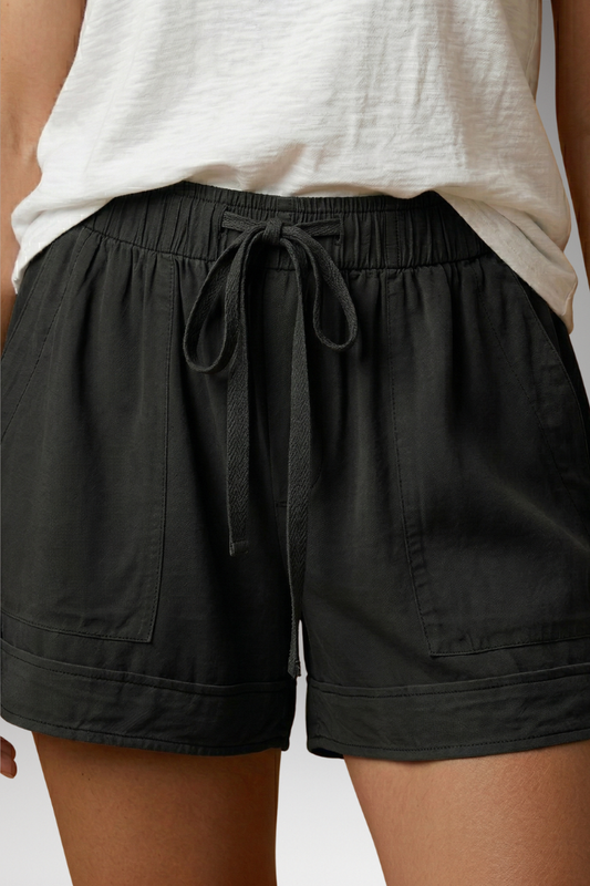 Women's Relaxed Shorts with Drawstring Waist and Pockets
