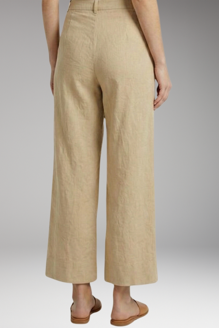 Women's Relaxed Trousers with High Waist and Side Pockets
