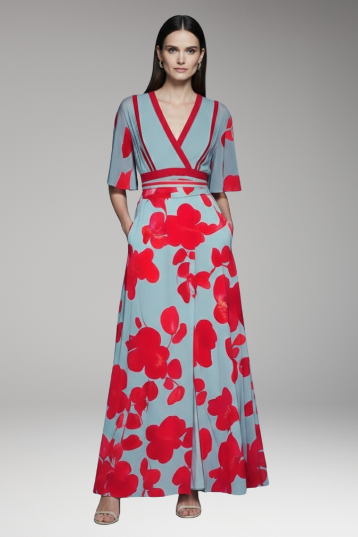 Women's Robe Dress with Waist Emphasis and Elegant Design