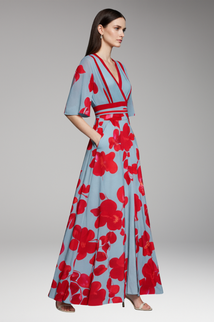 Women's Robe Dress with Waist Emphasis and Elegant Design