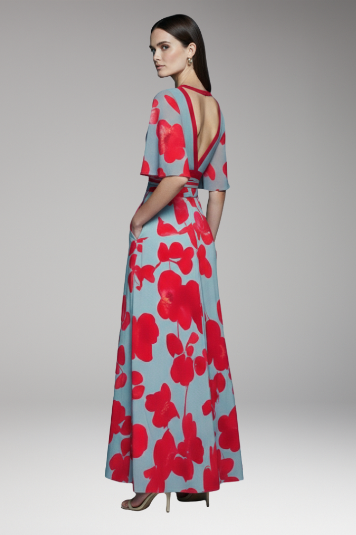 Women's Robe Dress with Waist Emphasis and Elegant Design