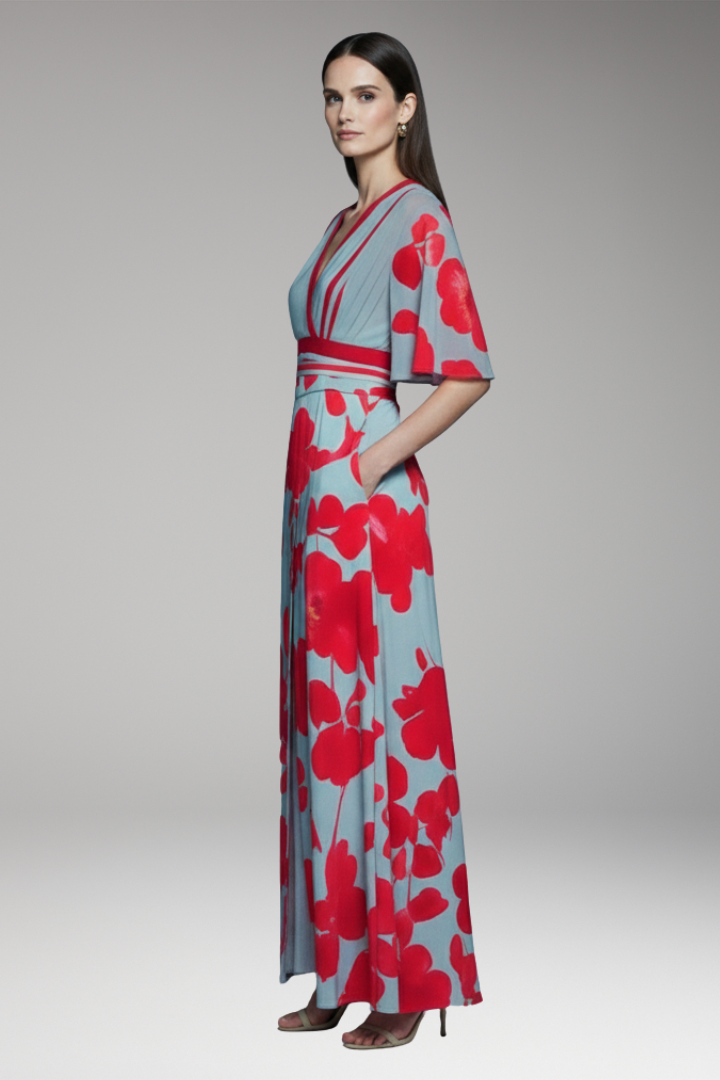Women's Robe Dress with Waist Emphasis and Elegant Design