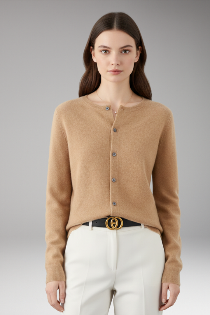 Women’s Cardigan with V-Neck and Button Closure