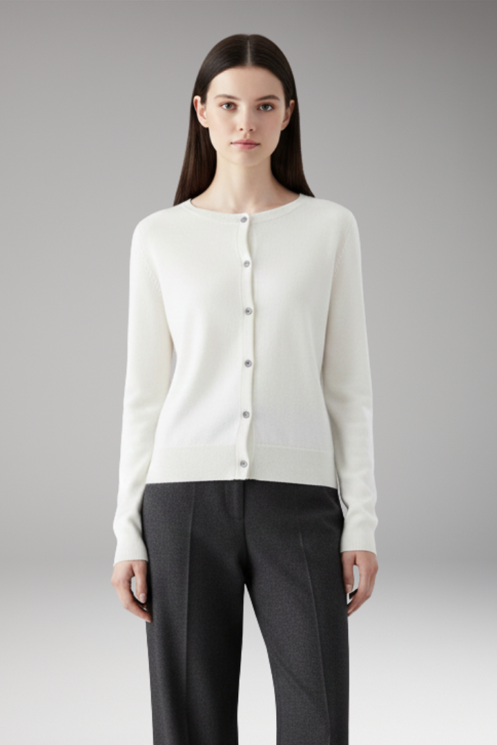 Women’s Cardigan with V-Neck and Button Closure