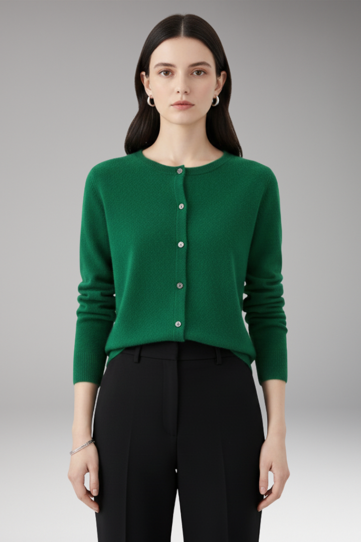 Women’s Cardigan with V-Neck and Button Closure