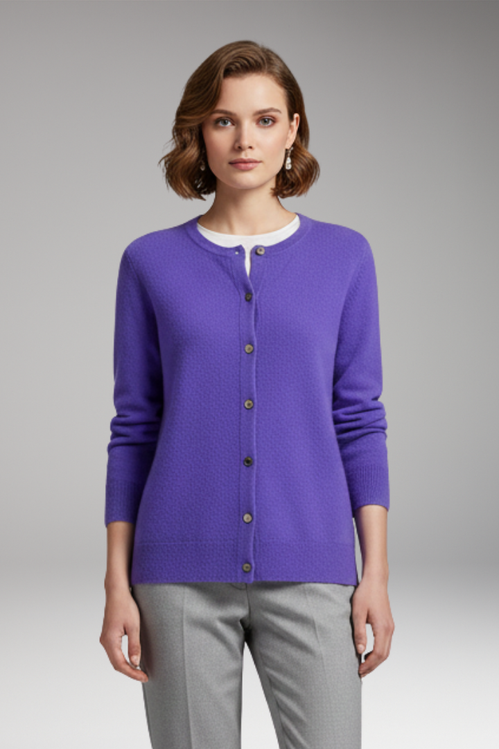 Women’s Cardigan with V-Neck and Button Closure