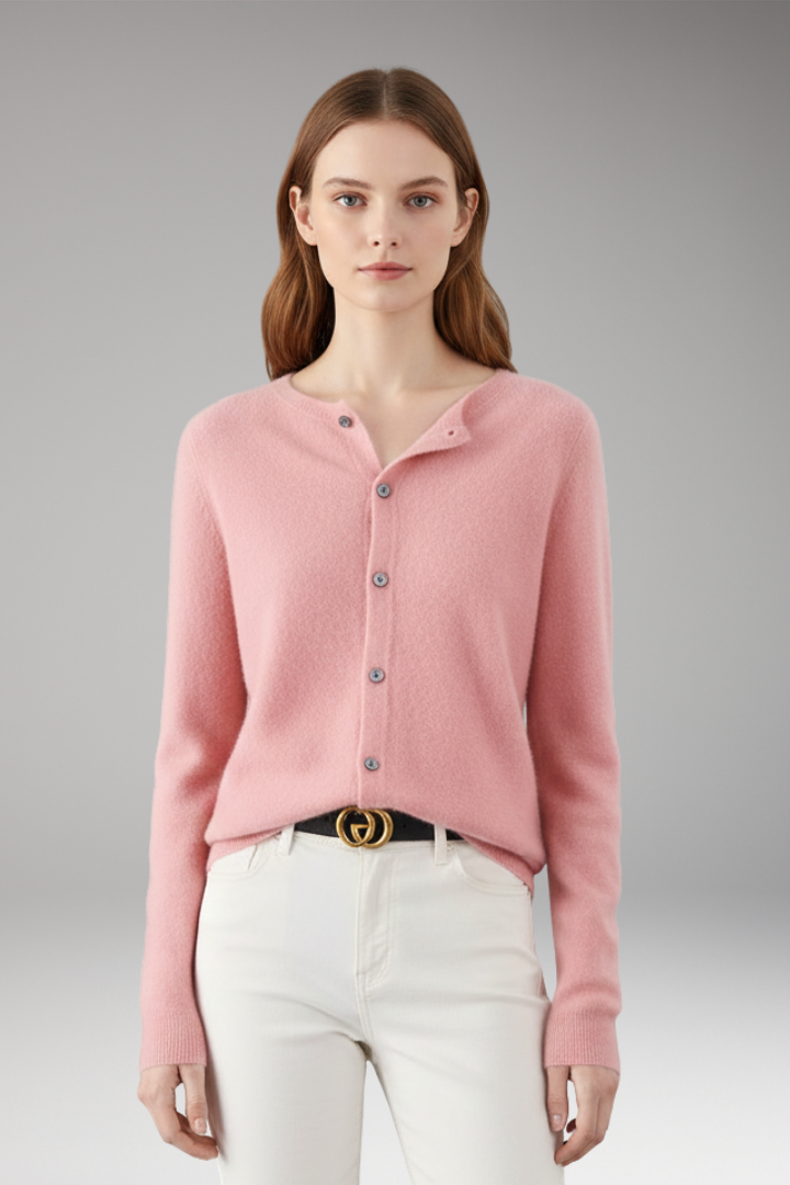 Women’s Cardigan with V-Neck and Button Closure