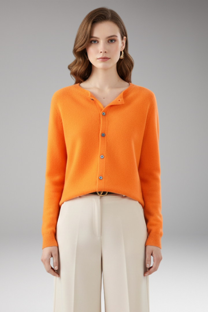 Women’s Cardigan with V-Neck and Button Closure