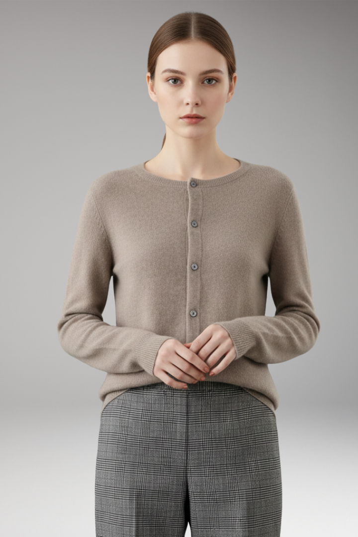 Women’s Cardigan with V-Neck and Button Closure