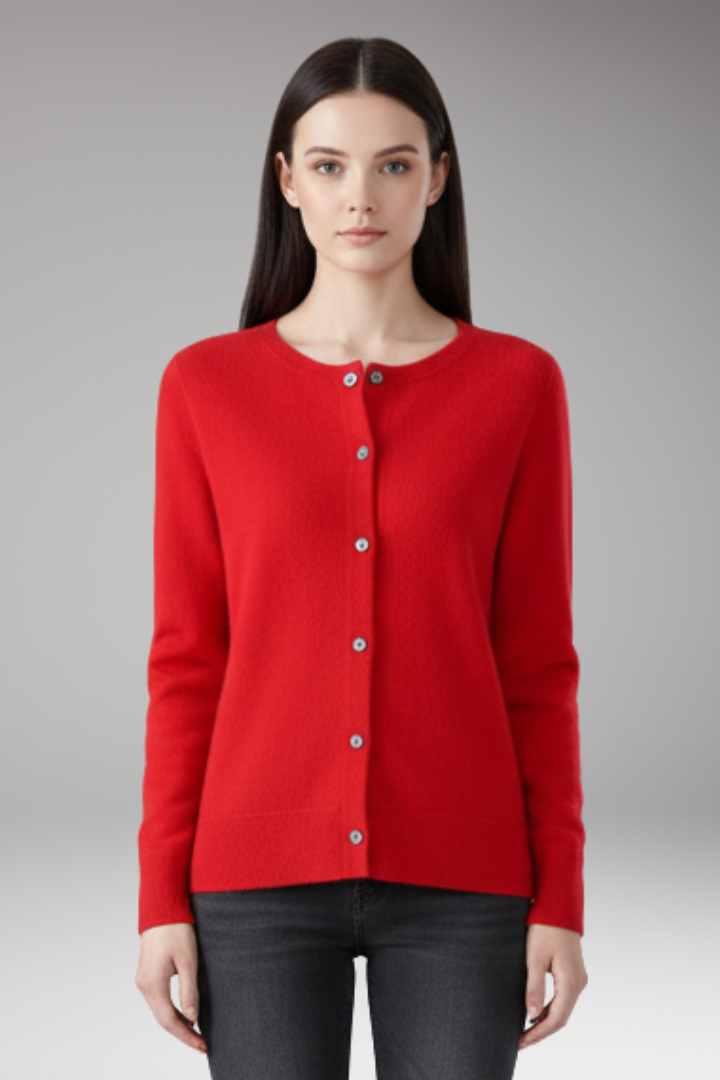 Women’s Cardigan with V-Neck and Button Closure