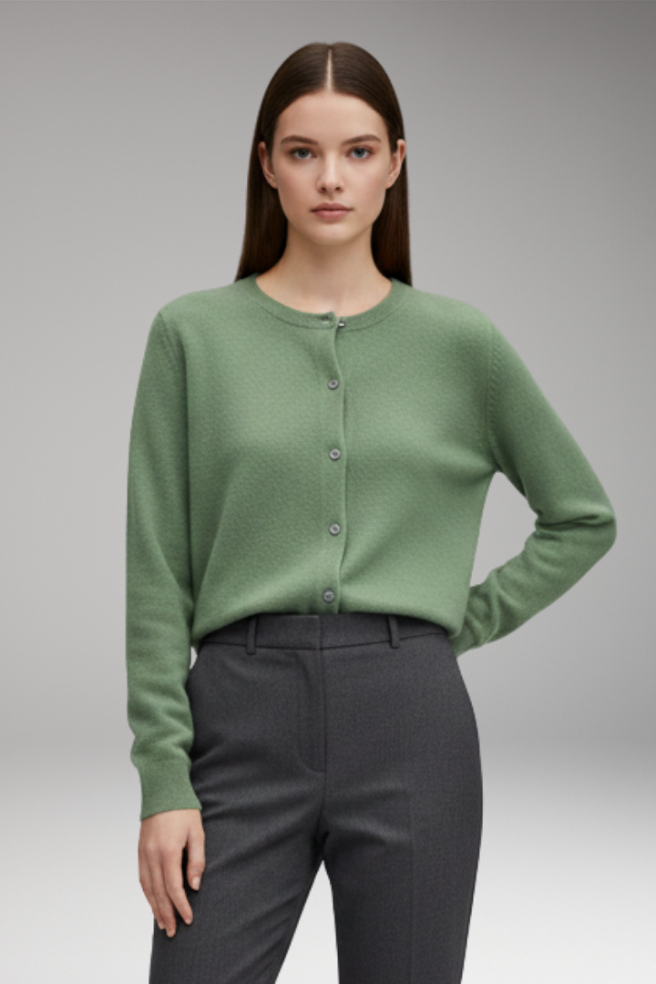 Women’s Cardigan with V-Neck and Button Closure
