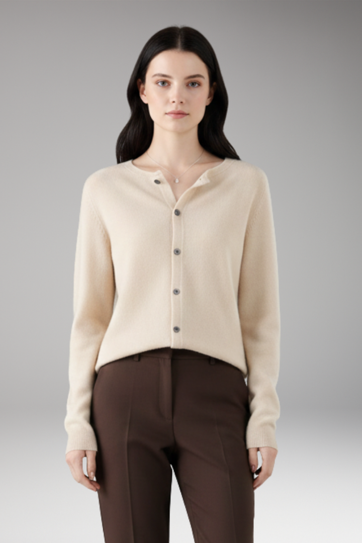 Women’s Cardigan with V-Neck and Button Closure