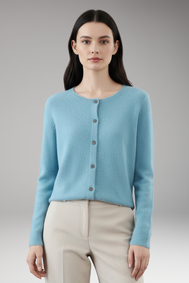 Women’s Cardigan with V-Neck and Button Closure