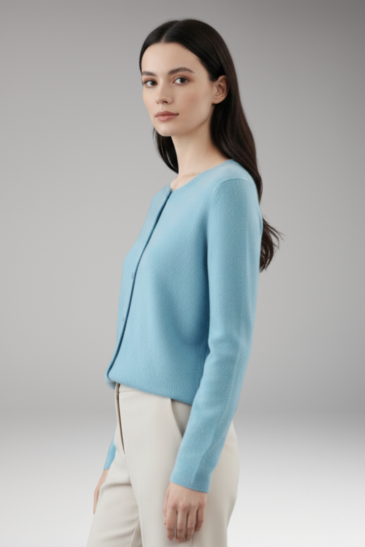 Women’s Cardigan with V-Neck and Button Closure
