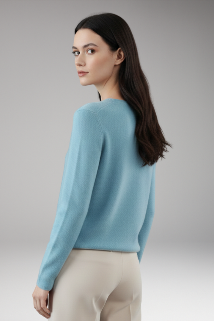 Women’s Cardigan with V-Neck and Button Closure