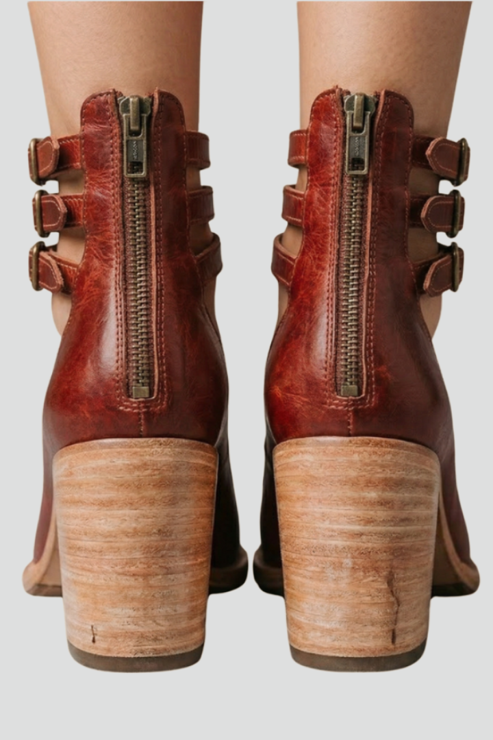 Women's Sandal Heels with Ankle Straps and Block Heels