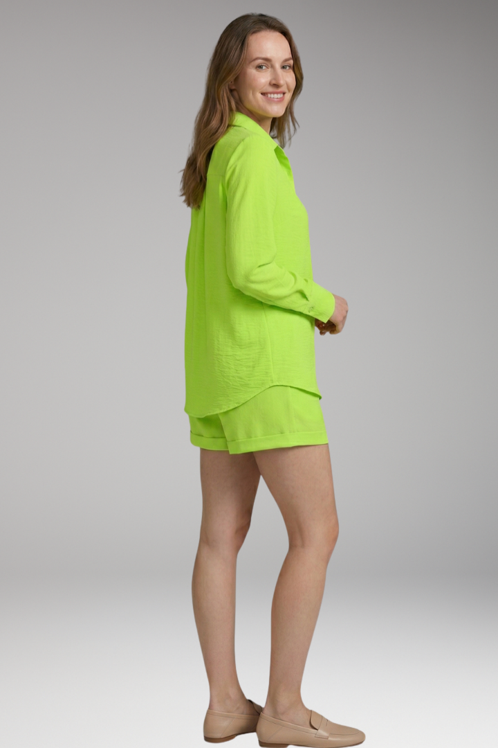 Women's Set with Buttons Front Blazer and Pocket Shorts