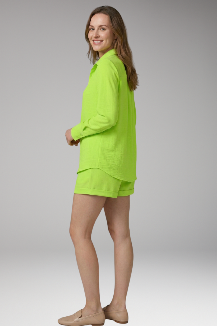 Women's Set with Buttons Front Blazer and Pocket Shorts