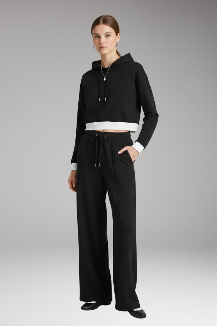 Women’s Set with Hooded Top and Wide Pants