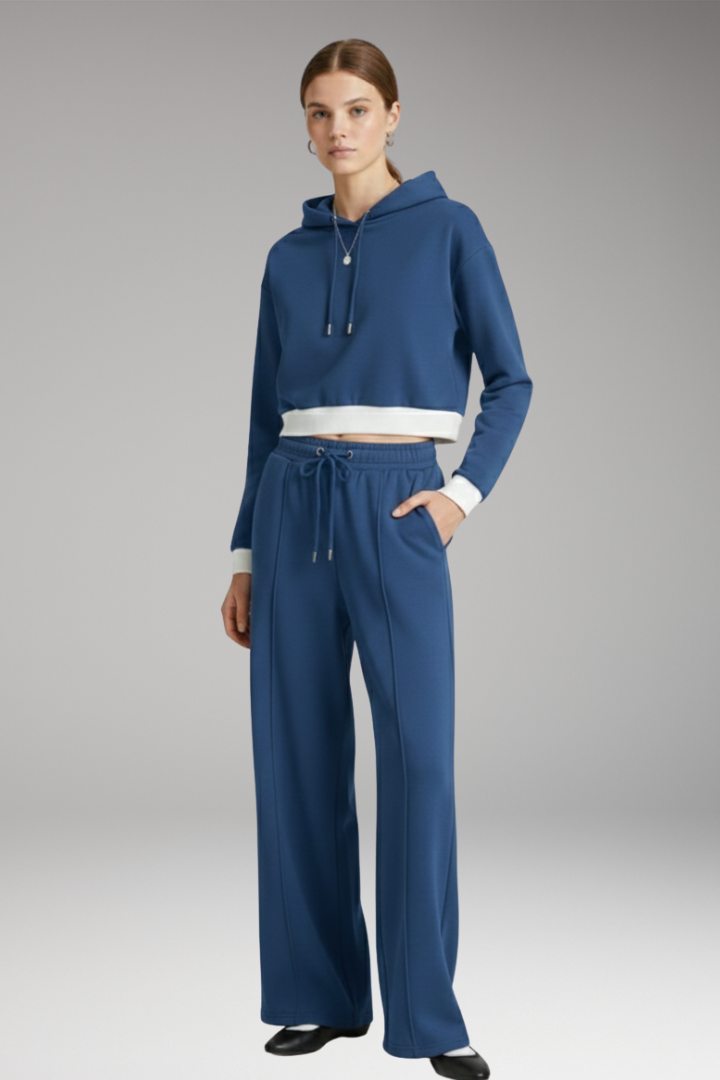 Women’s Set with Hooded Top and Wide Pants