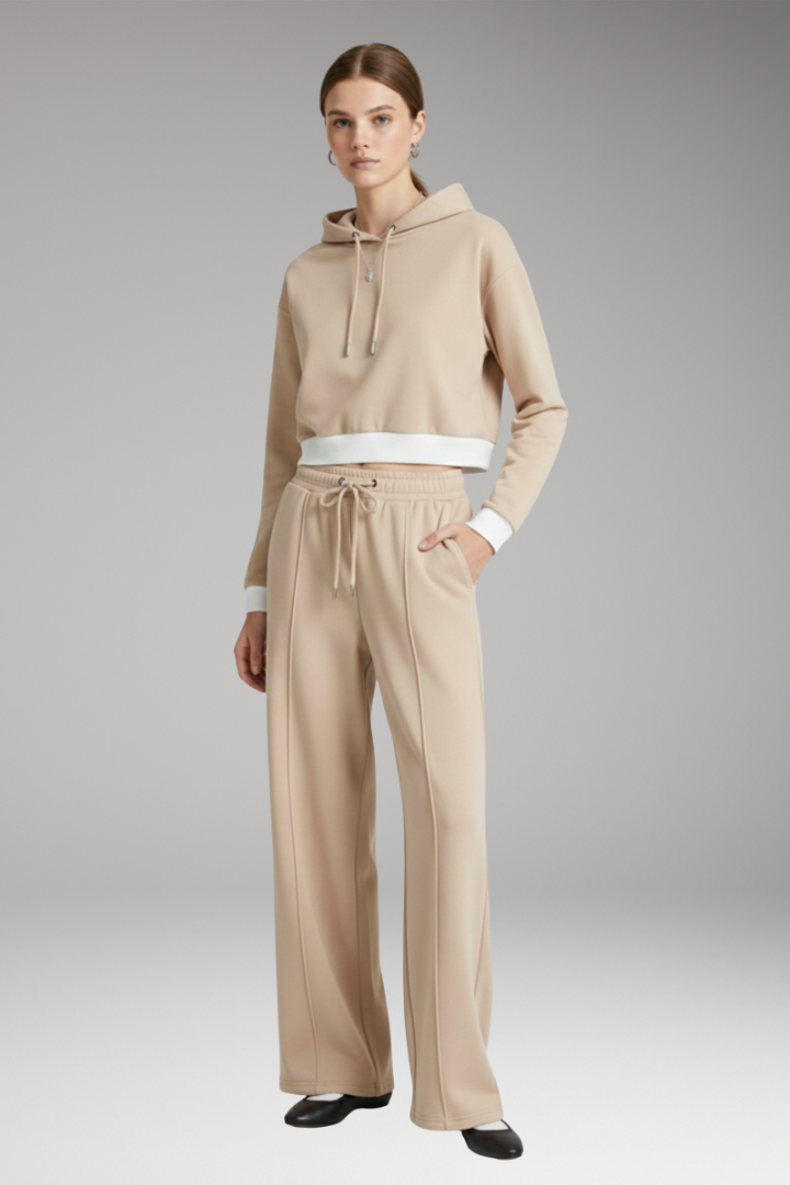 Women’s Set with Hooded Top and Wide Pants