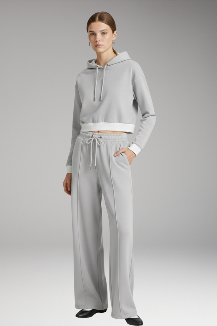 Women’s Set with Hooded Top and Wide Pants