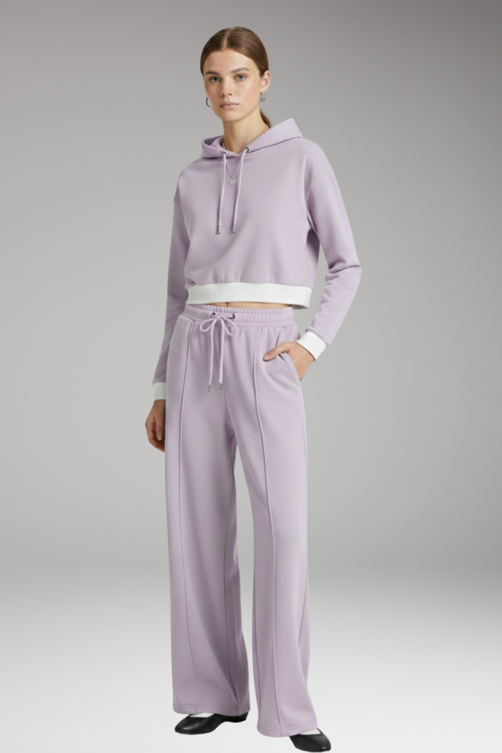Women’s Set with Hooded Top and Wide Pants