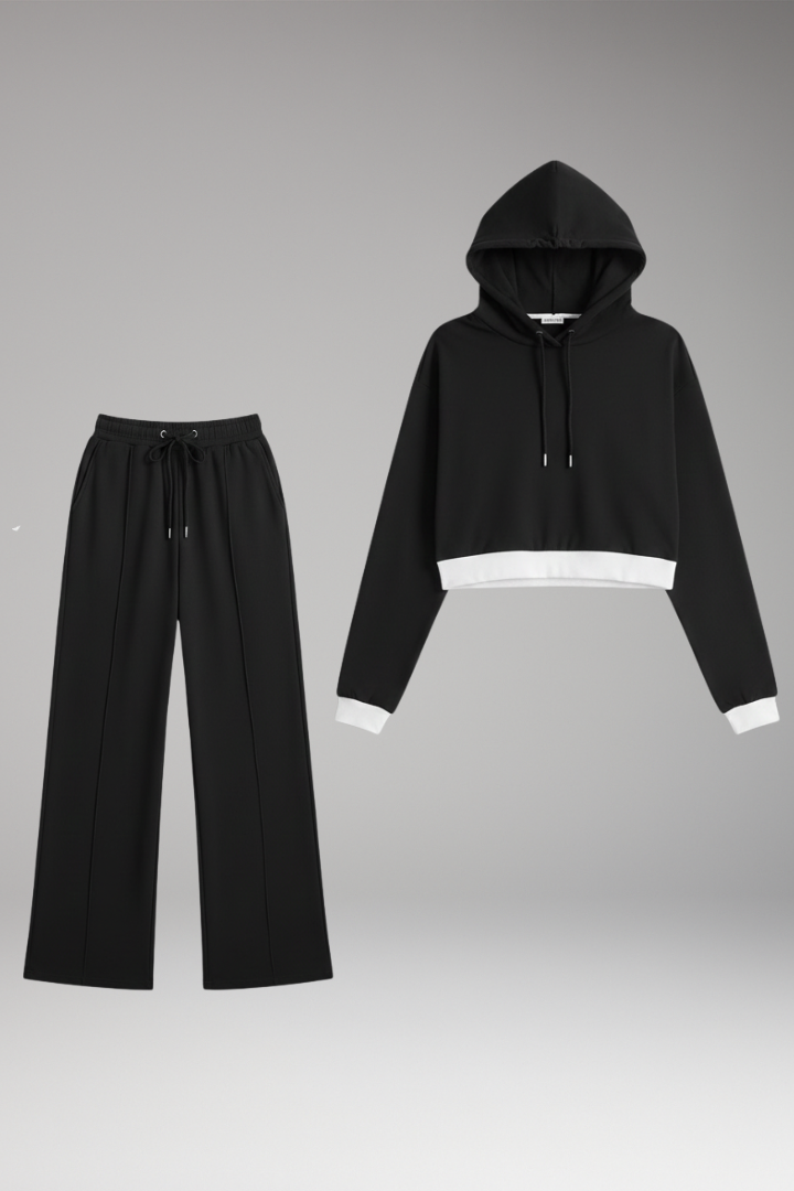 Women’s Set with Hooded Top and Wide Pants