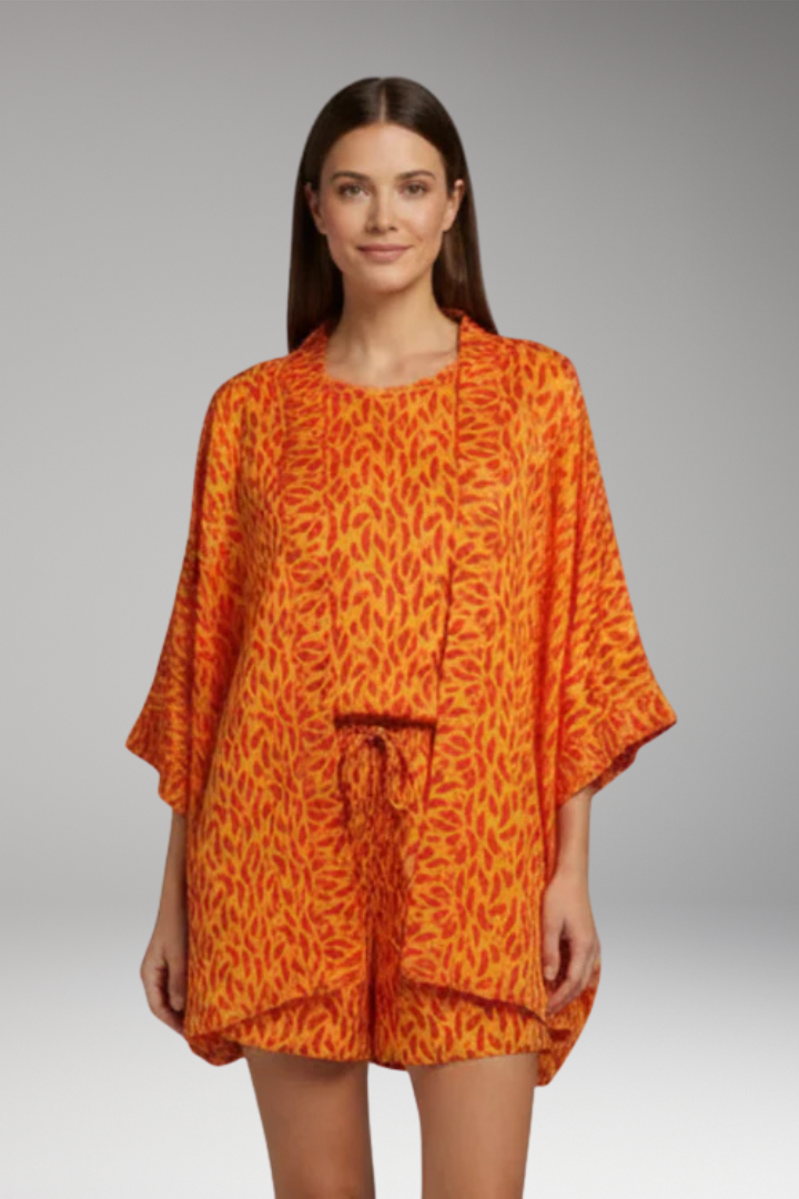 Women’s Set with Kimono Top and Drawstring Shorts