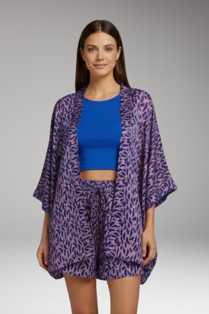 Women’s Set with Kimono Top and Drawstring Shorts