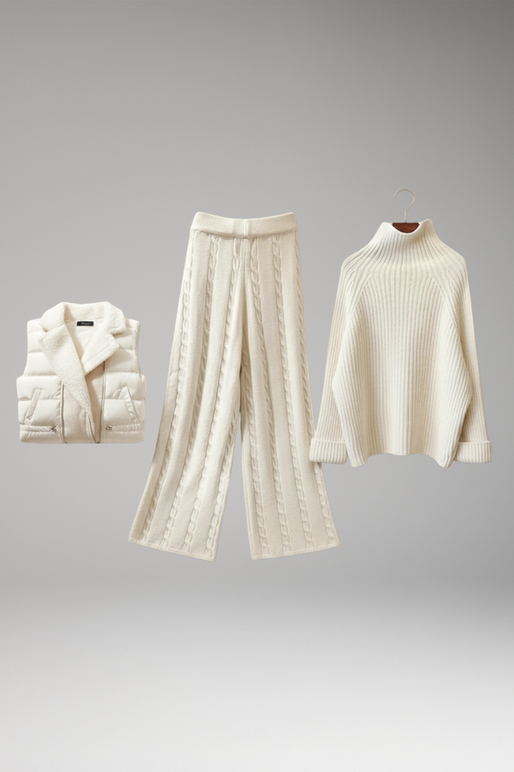 Women’s Set with Turtleneck and Wide-Leg Trousers