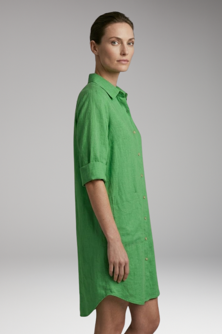Women’s Shirt Dress with Button Front and Collar Neckline