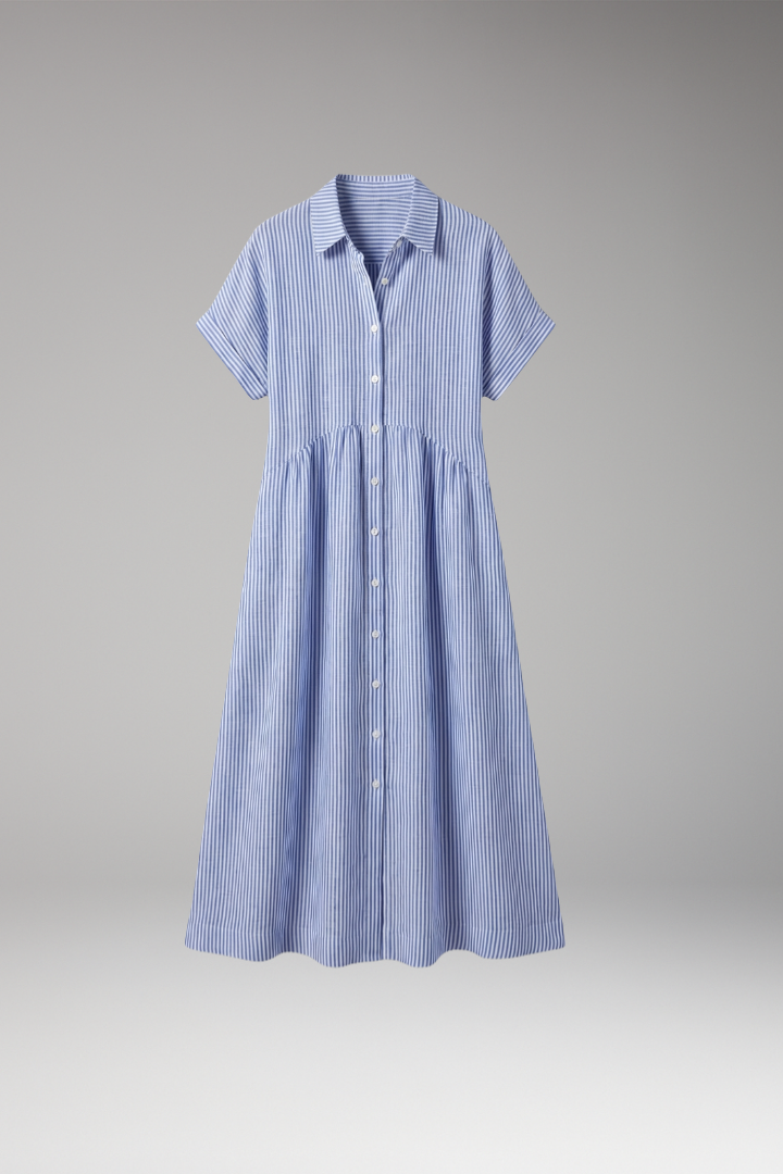 Women’s Shirt Dress with Button Front and Side Pockets