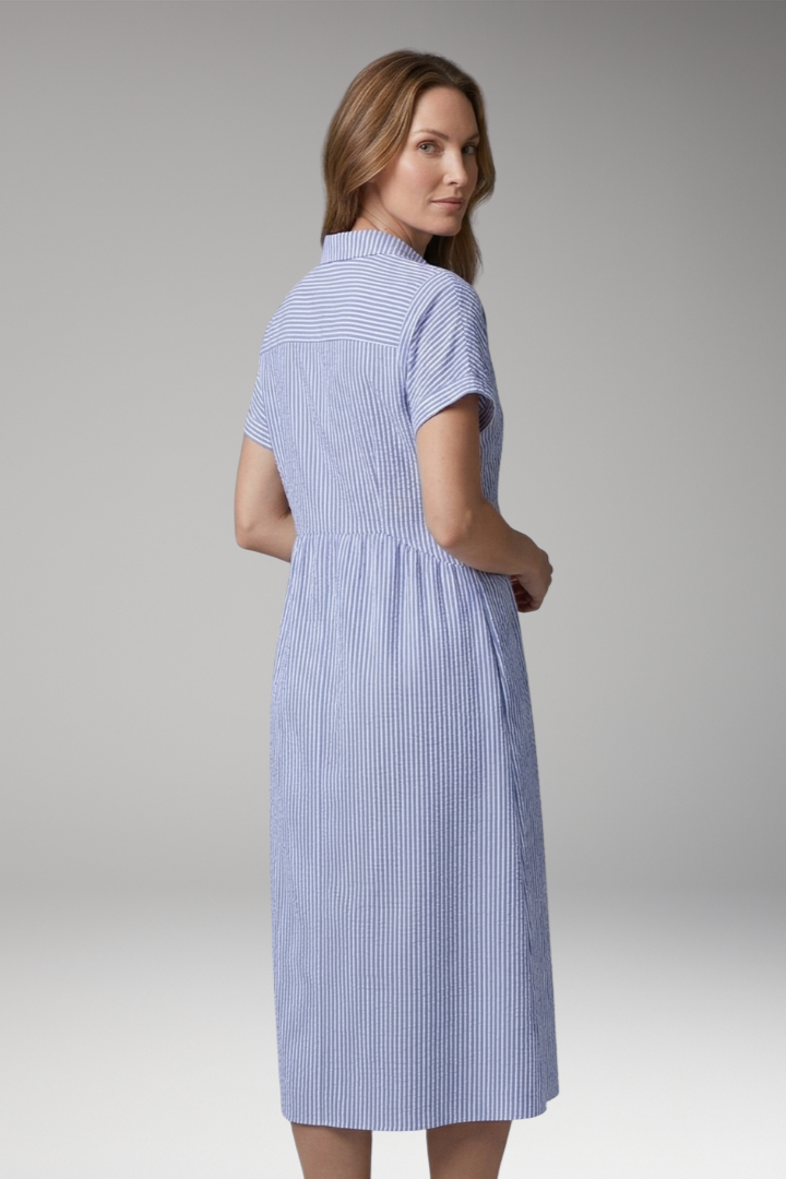Women’s Shirt Dress with Button Front and Side Pockets