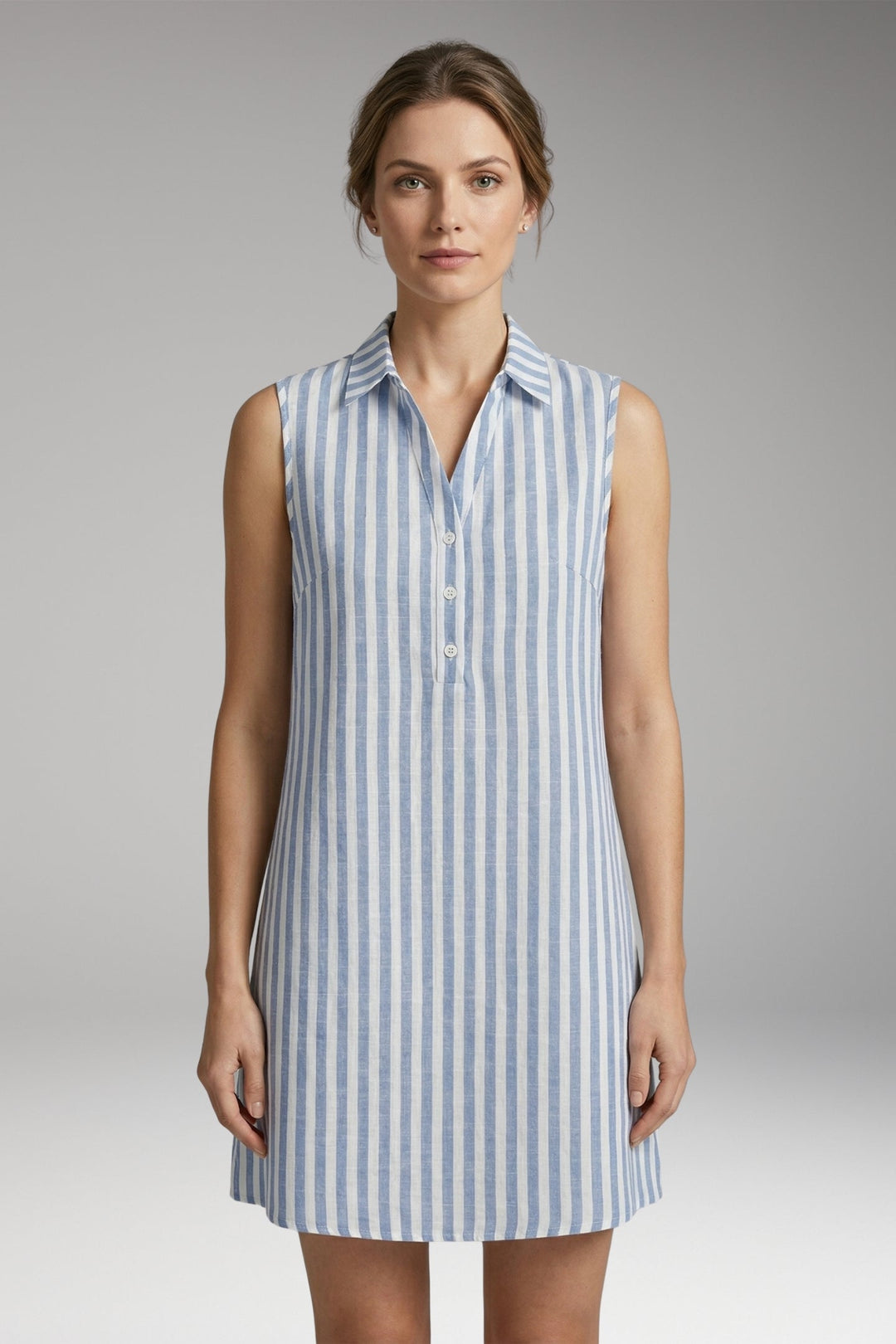 Women’s Shirt Dress with Collar Neck and Button Front