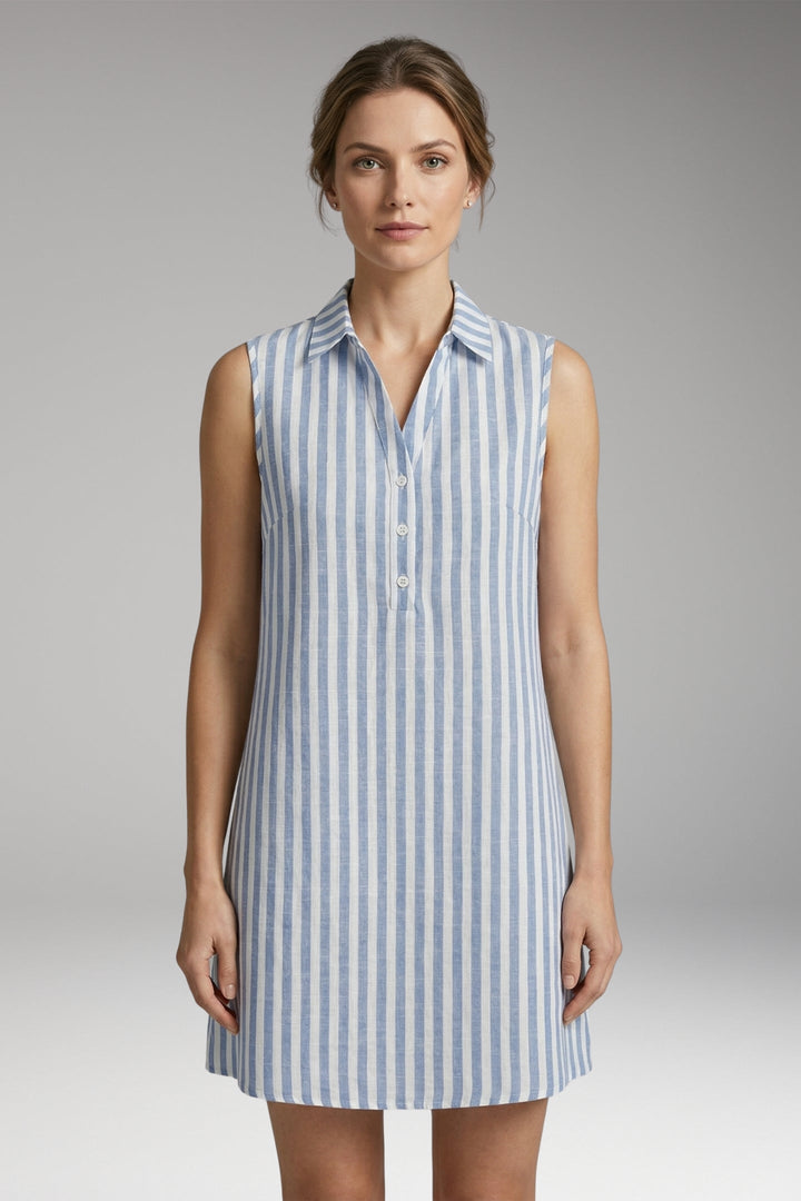 Women’s Shirt Dress with Collar Neck and Button Front