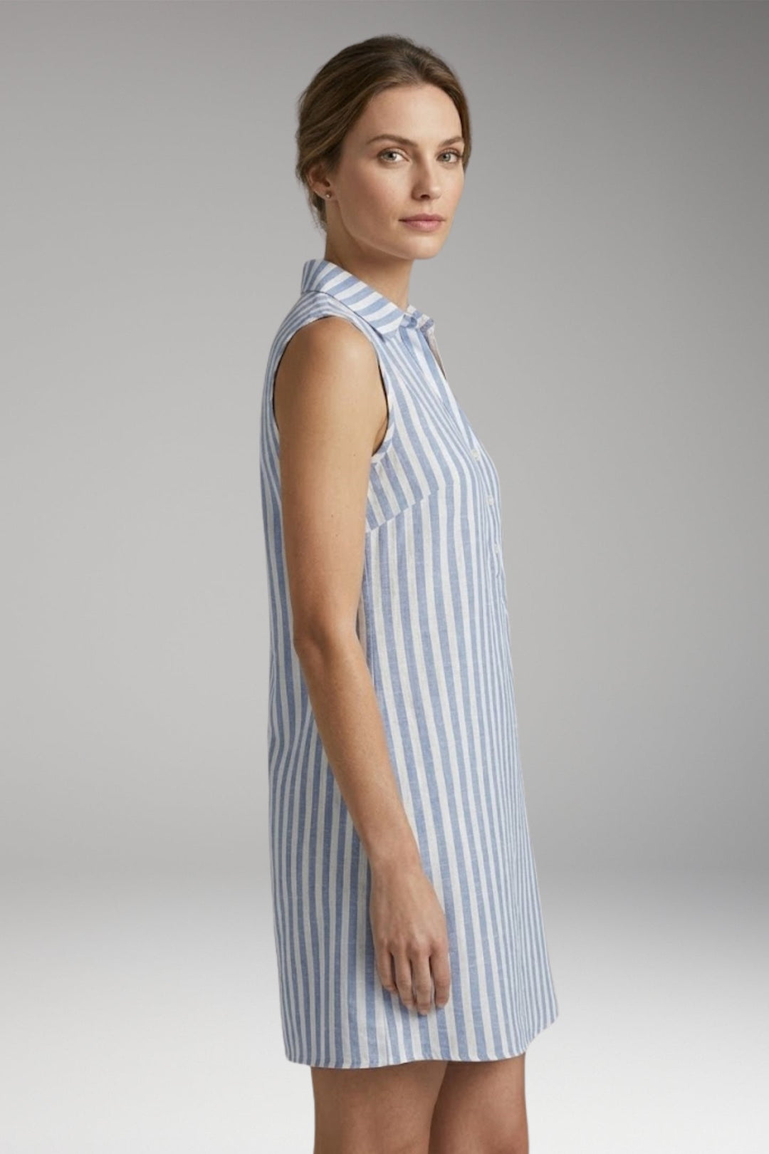 Women’s Shirt Dress with Collar Neck and Button Front
