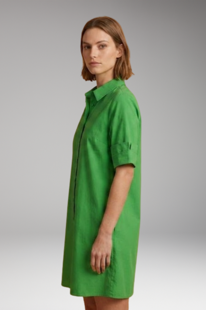 Women's Shirt Dress with Relaxed Silhouette and Button Fastening