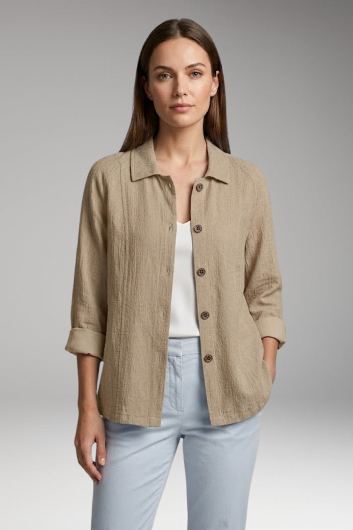Women’s Shirt with Button Closure and Rollable Sleeves