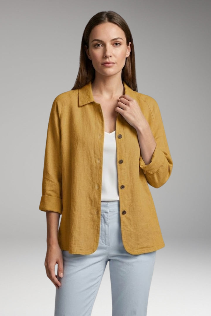 Women’s Shirt with Button Closure and Rollable Sleeves