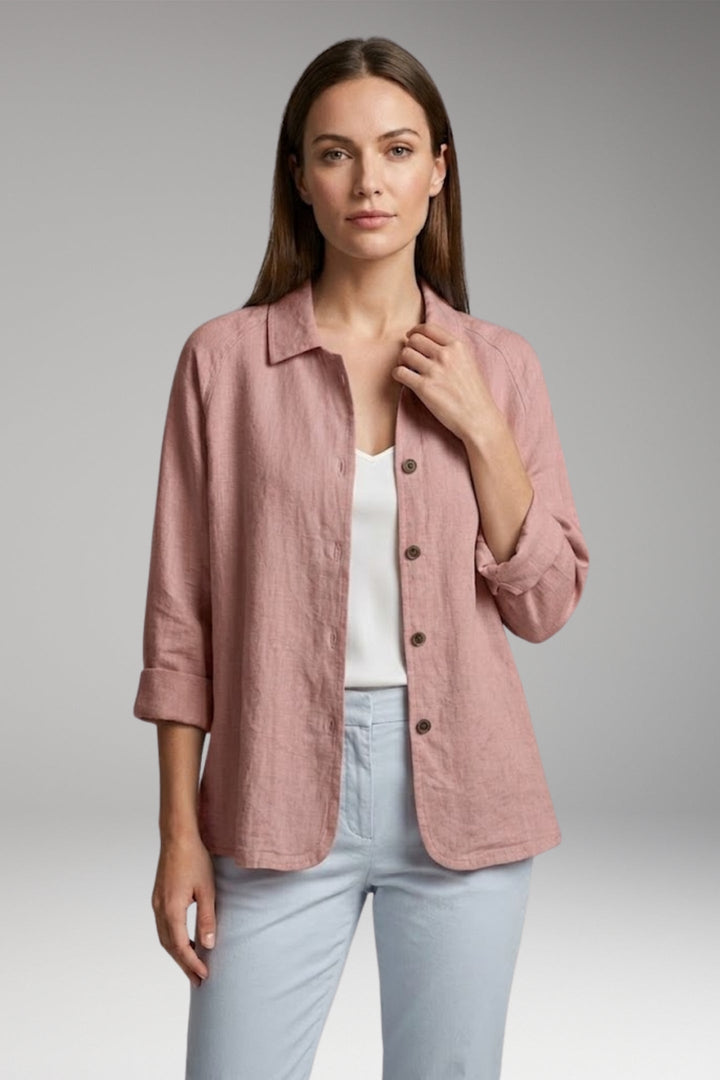 Women’s Shirt with Button Closure and Rollable Sleeves