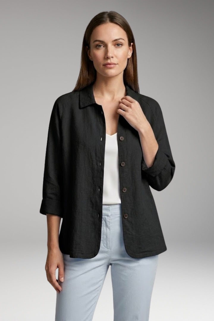 Women’s Shirt with Button Closure and Rollable Sleeves