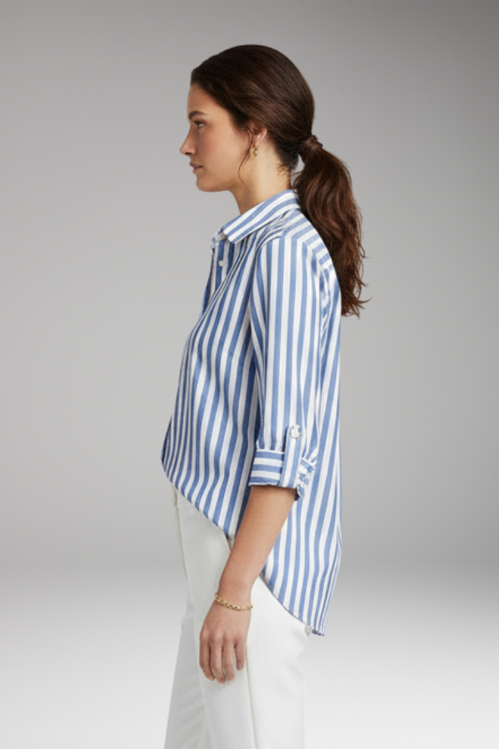 Women’s Shirt with Button Closure and Striped Pattern