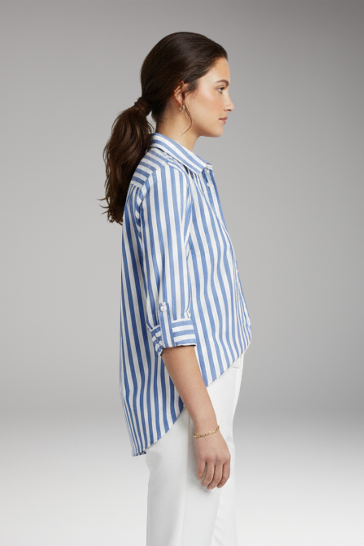 Women’s Shirt with Button Closure and Striped Pattern
