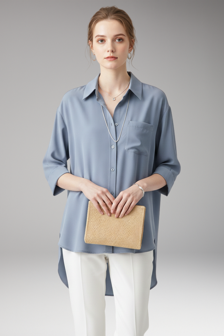 Women’s Shirt with Button Front and Chest Pocket