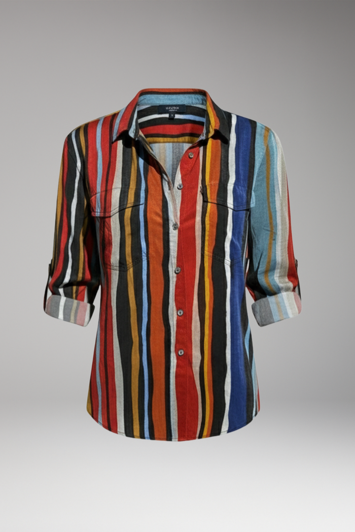 Women's Shirt with Button Front and Printed Pattern