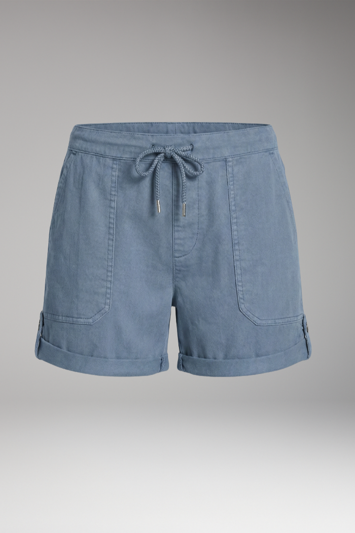 Women's Shorts with Drawstring Waist and Rolled Hem