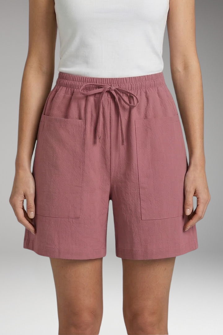 Women's Shorts with Drawstring and Pockets