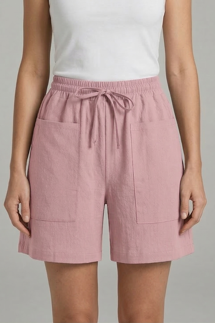 Women's Shorts with Drawstring and Pockets