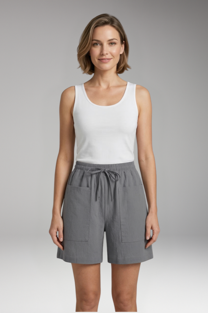 Women's Shorts with Drawstring and Pockets